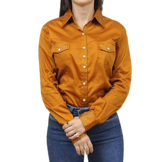 Camisete Feminino Laranja com Strass Dock's 38229