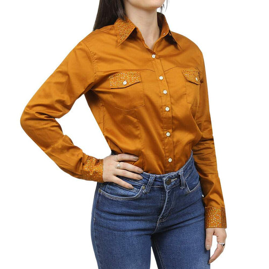 Camisete Feminino Laranja com Strass Dock's 38229